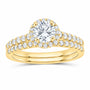14K Yellow Gold 1 1/3 CTW Lab-Grown Diamond Round Bridal Ring Set — SKU 11773