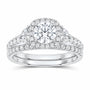14K White Gold 1 1/2 CTW Lab-Grown Diamond Round Cushion Halo Bridal Ring Set — SKU 11777
