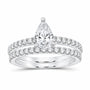 14K White Gold 1 1/4 CTW Lab-Grown Diamond Pear Bridal Ring Set — SKU 11815