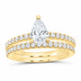 14K Yellow Gold 1 1/4 CTW Lab-Grown Diamond Pear Bridal Ring Set — SKU 11817