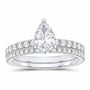 14K White Gold 1 3/8 CTW Lab-Grown Diamond Pear Bridal Ring Set — SKU 11865
