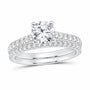 14K White Gold 1 1/4 CTW Lab-Grown Diamond Round Bridal Ring Set — SKU 11905