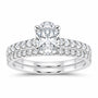 14K White Gold 1 1/4 CTW Lab-Grown Diamond Oval Bridal Ring Set — SKU 11927