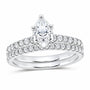14K White Gold 1 1/4 CTW Lab-Grown Diamond Pear Bridal Ring Set — SKU 11943