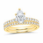 14K Yellow Gold 1 1/4 CTW Lab-Grown Diamond Pear Bridal Ring Set — SKU 11946