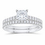 14K White Gold 1 1/4 CTW Lab-Grown Diamond Princess Bridal Ring Set — SKU 11971