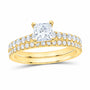 14K Yellow Gold 1 1/4 CTW Lab-Grown Diamond Princess Bridal Ring Set — SKU 11974