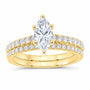 14K Yellow Gold 1 1/4 CTW Lab-Grown Diamond Marquise Bridal Ring Set — SKU 11994