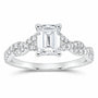 14K White Gold 1 3/8 CTW Lab-Grown Diamond Emerald Engagement Ring — SKU 11414