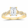 14K Yellow Gold 1 3/8 CTW Lab-Grown Diamond Emerald Engagement Ring — SKU 11416