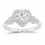 14K White Gold 1 1/3 CTW Lab-Grown Diamond Heart Engagement Ring — SKU 11487