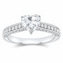 14K White Gold 1 1/2 CTW Lab-Grown Diamond Heart Engagement Ring — SKU 11491