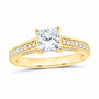 14K Yellow Gold 1 1/3 CTW Lab-Grown Diamond Princess Engagement Ring — SKU 11492