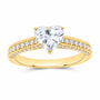 14K Yellow Gold 1 1/2 CTW Lab-Grown Diamond Heart Engagement Ring — SKU 11493