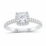 14K White Gold 1 1/2 CTW Lab-Grown Diamond Princess Cushion Halo Engagement Ring — SKU 11529