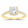 14K Yellow Gold 1 1/2 CTW Lab-Grown Diamond Princess Cushion Halo Engagement Ring — SKU 11531