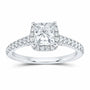 14K White Gold 1 1/2 CTW Lab-Grown Diamond Princess Cushion Halo Engagement Ring — SKU 11532
