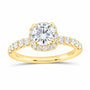 14K Yellow Gold 1 1/2 CTW Lab-Grown Diamond Round Cushion Halo Engagement Ring — SKU 11606