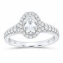 14K White Gold 1 1/2 CTW Lab-Grown Diamond Oval Single Halo Engagement Ring — SKU 11827