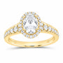 14K Yellow Gold 1 1/2 CTW Lab-Grown Diamond Oval Single Halo Engagement Ring — SKU 11830