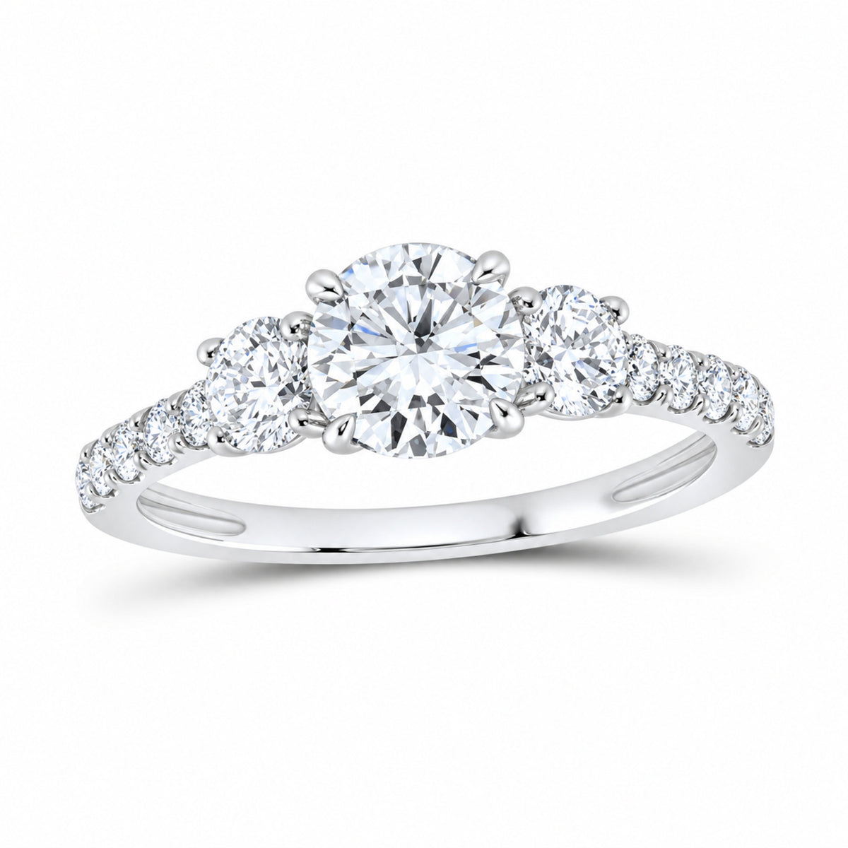 14K White Gold 1 7/8 CTW Lab-Grown Diamond Round Engagement Ring — SKU 12041