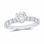 14K White Gold 2 1/2 CTW Lab-Grown Diamond Round Engagement Ring — SKU 12049