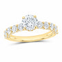 14K Yellow Gold 2 1/2 CTW Lab-Grown Diamond Round Engagement Ring — SKU 12050