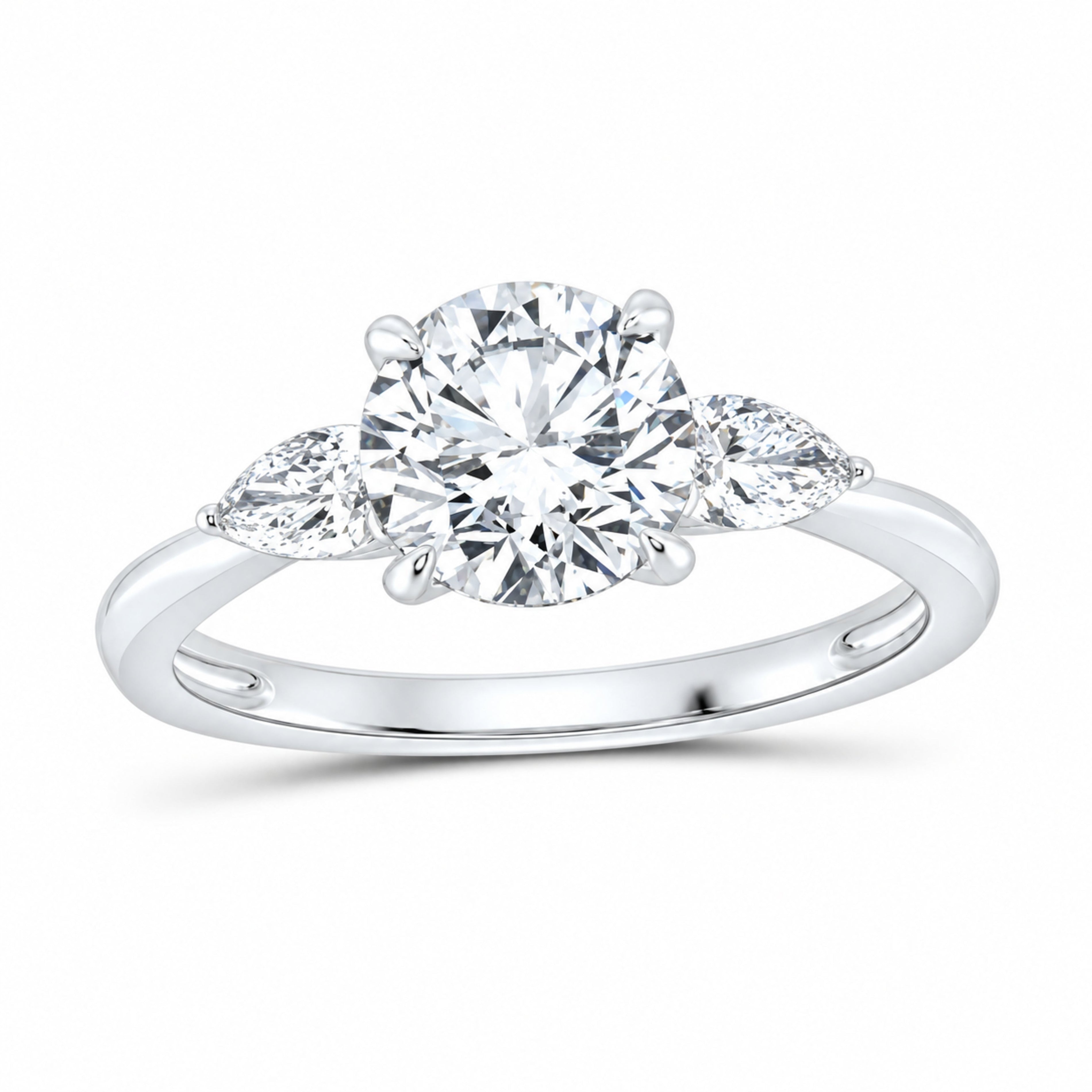 14K White Gold 1 7/8 CTW Lab-Grown Diamond Round Engagement Ring — SKU 12081