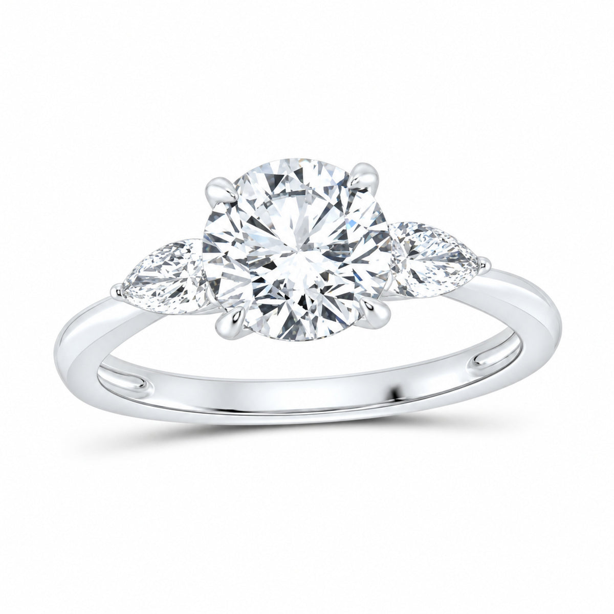 14K White Gold 1 7/8 CTW Lab-Grown Diamond Round Engagement Ring — SKU 12081