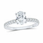 14K White Gold 1 1/4 CTW Lab-Grown Diamond Oval Engagement Ring — SKU 12093