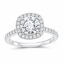 14K White Gold 2 CTW Lab-Grown Diamond Round Cushion Halo Engagement Ring — SKU 12162