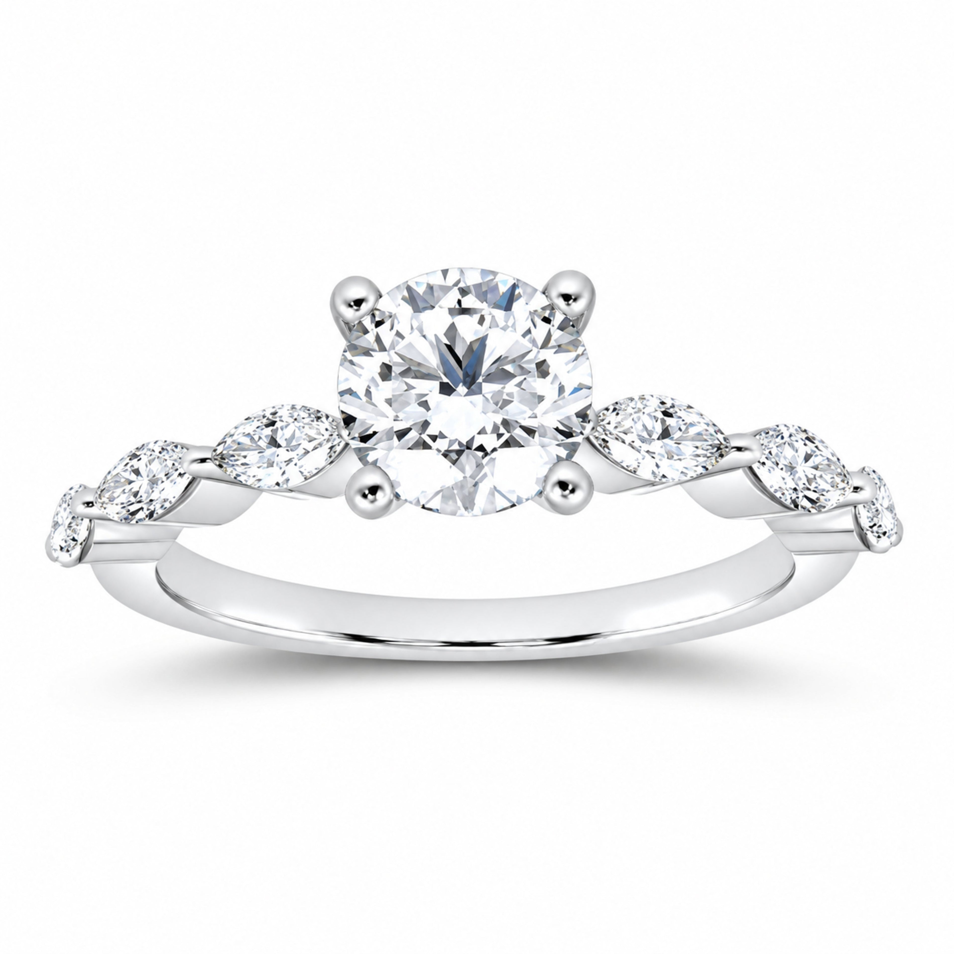 14K White Gold 2 CTW Lab-Grown Diamond Round Engagement Ring — SKU 12167