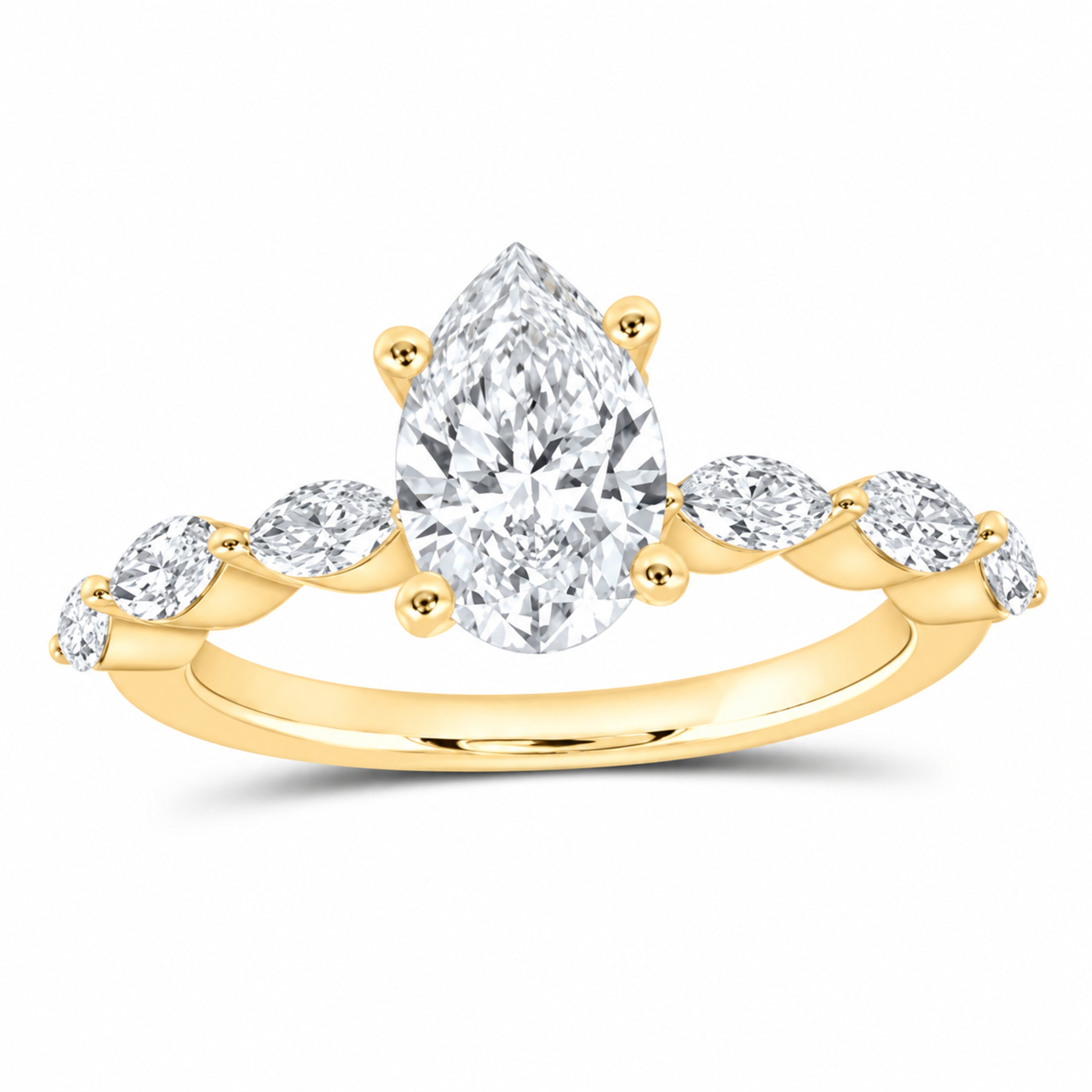 14K Yellow Gold 2 CTW Lab-Grown Diamond Oval Engagement Ring — SKU 12183