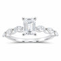 14K White Gold 1 5/8 CTW Lab-Grown Diamond Emerald Engagement Ring — SKU 12190