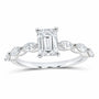 14K White Gold 2 CTW Lab-Grown Diamond Emerald Engagement Ring — SKU 12196