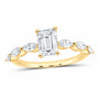 14K Yellow Gold 2 CTW Lab-Grown Diamond Emerald Engagement Ring — SKU 12198