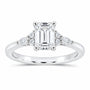 14K White Gold 1 1/5 CTW Lab-Grown Diamond Emerald Engagement Ring — SKU 12231