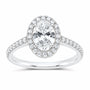 14K White Gold 1 1/4 CTW Lab-Grown Diamond Oval Engagement Ring — SKU 12254