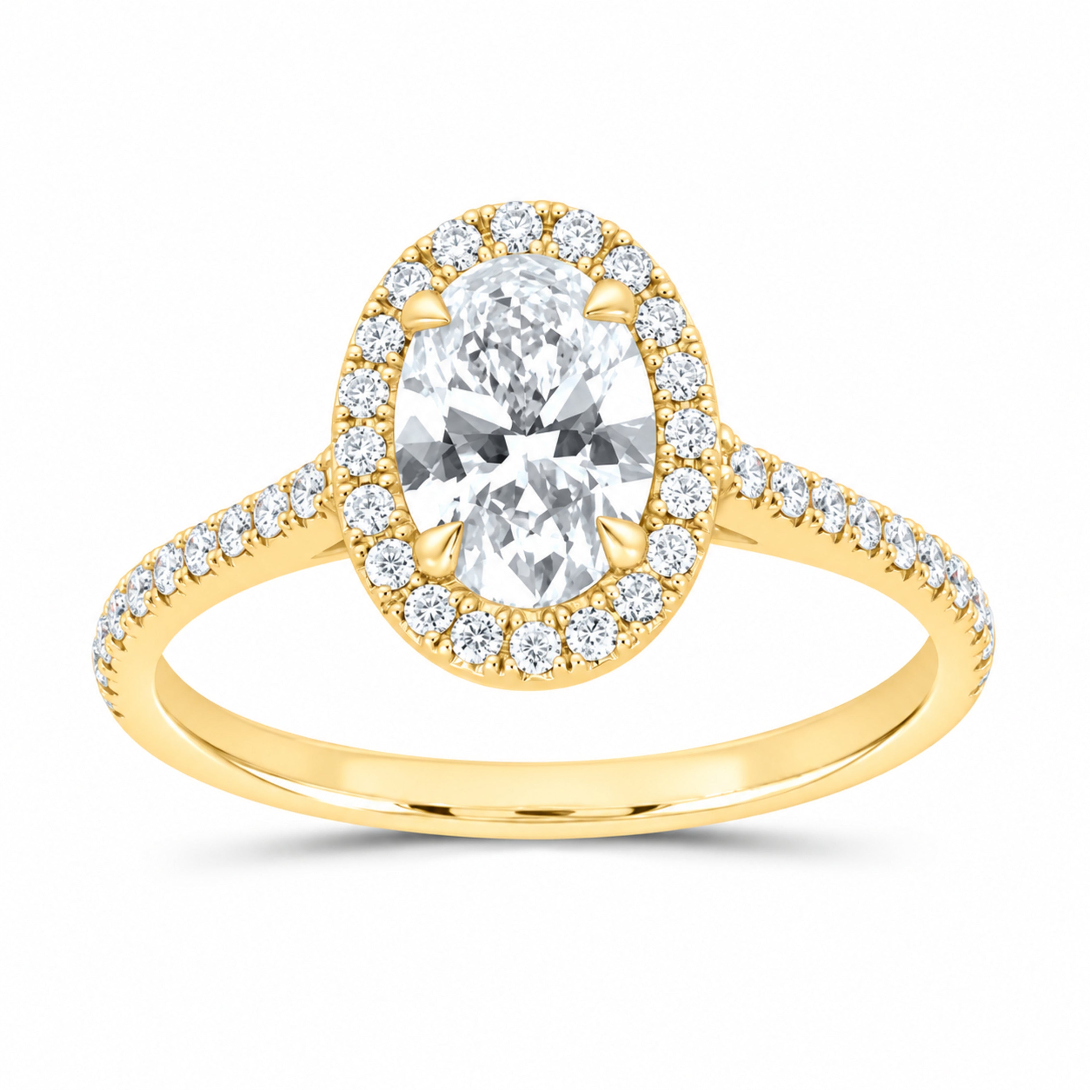 14K Yellow Gold 1 7/8 CTW Lab-Grown Diamond Oval Engagement Ring — SKU 12260