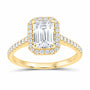 14K Yellow Gold 1 7/8 CTW Lab-Grown Diamond Emerald Engagement Ring — SKU 12273