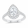 14K White Gold 1 7/8 CTW Lab-Grown Diamond Pear Engagement Ring — SKU 12283