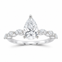 14K White Gold 2 CTW Lab-Grown Diamond Pear Engagement Ring, photo 1