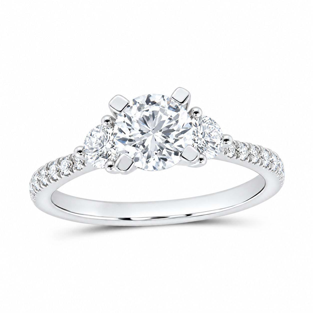 14K White Gold 1 1/2 CTW Lab-Grown Diamond Round Engagement Ring, photo 1
