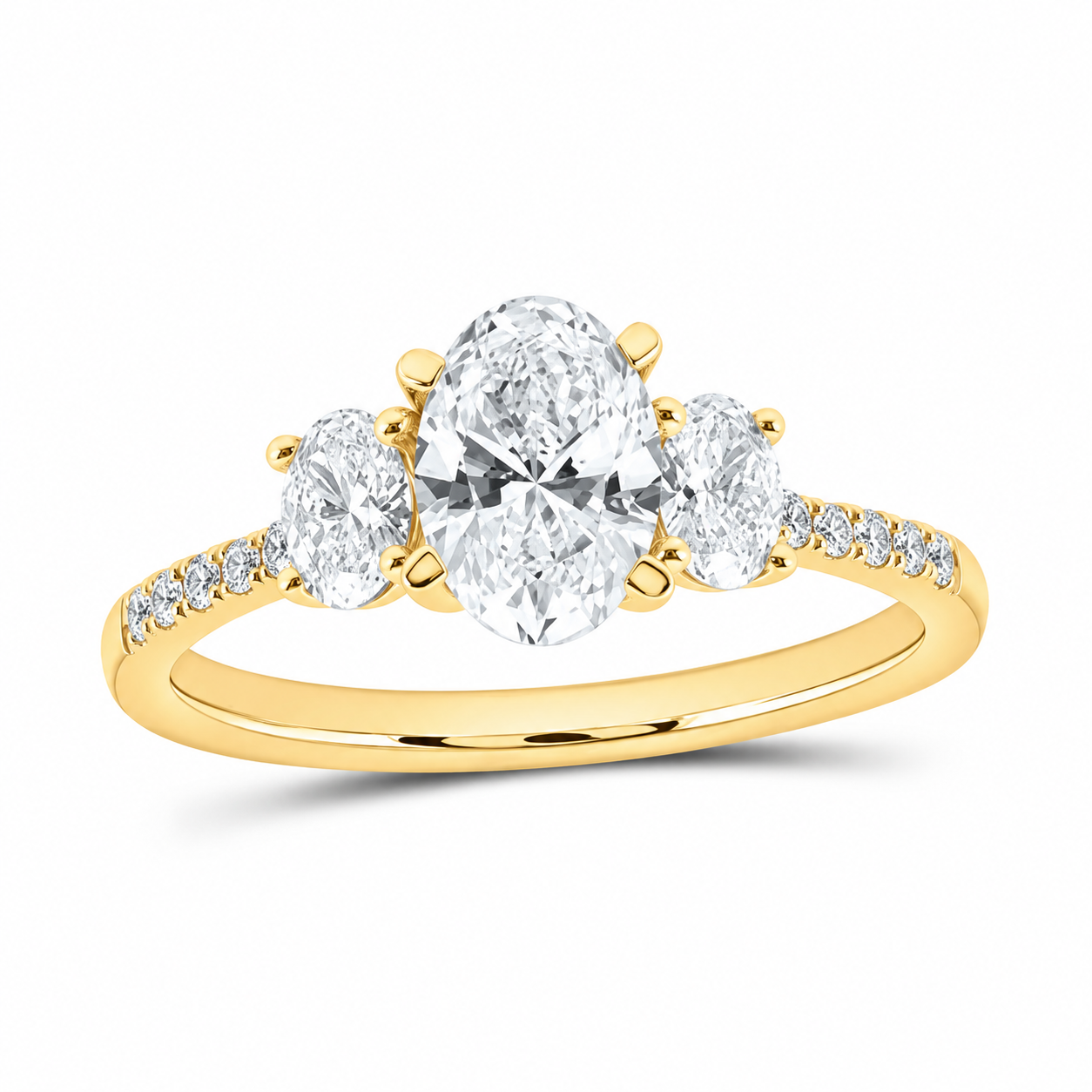 14K Yellow Gold 1 1/2 CTW Lab-Grown Diamond Oval Engagement Ring, photo 1