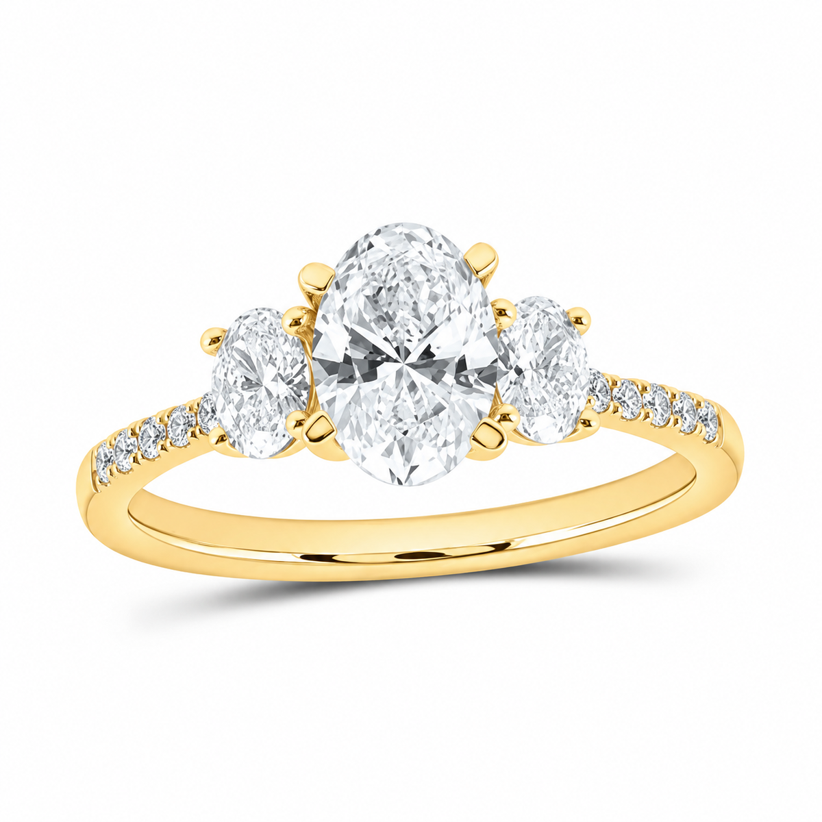 14K Yellow Gold 1 1/2 CTW Lab-Grown Diamond Oval Engagement Ring, photo 1