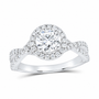 14K White Gold 1 5/8 CTW Lab-Grown Diamond Round Engagement Ring, photo 1