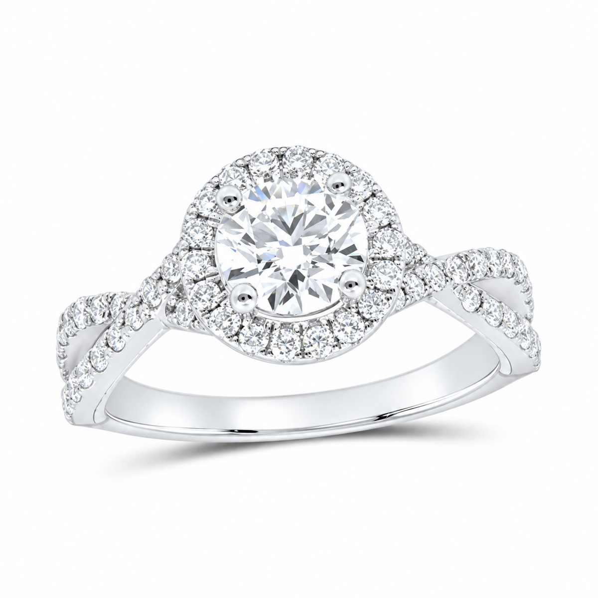 14K White Gold 1 5/8 CTW Lab-Grown Diamond Round Engagement Ring, photo 1