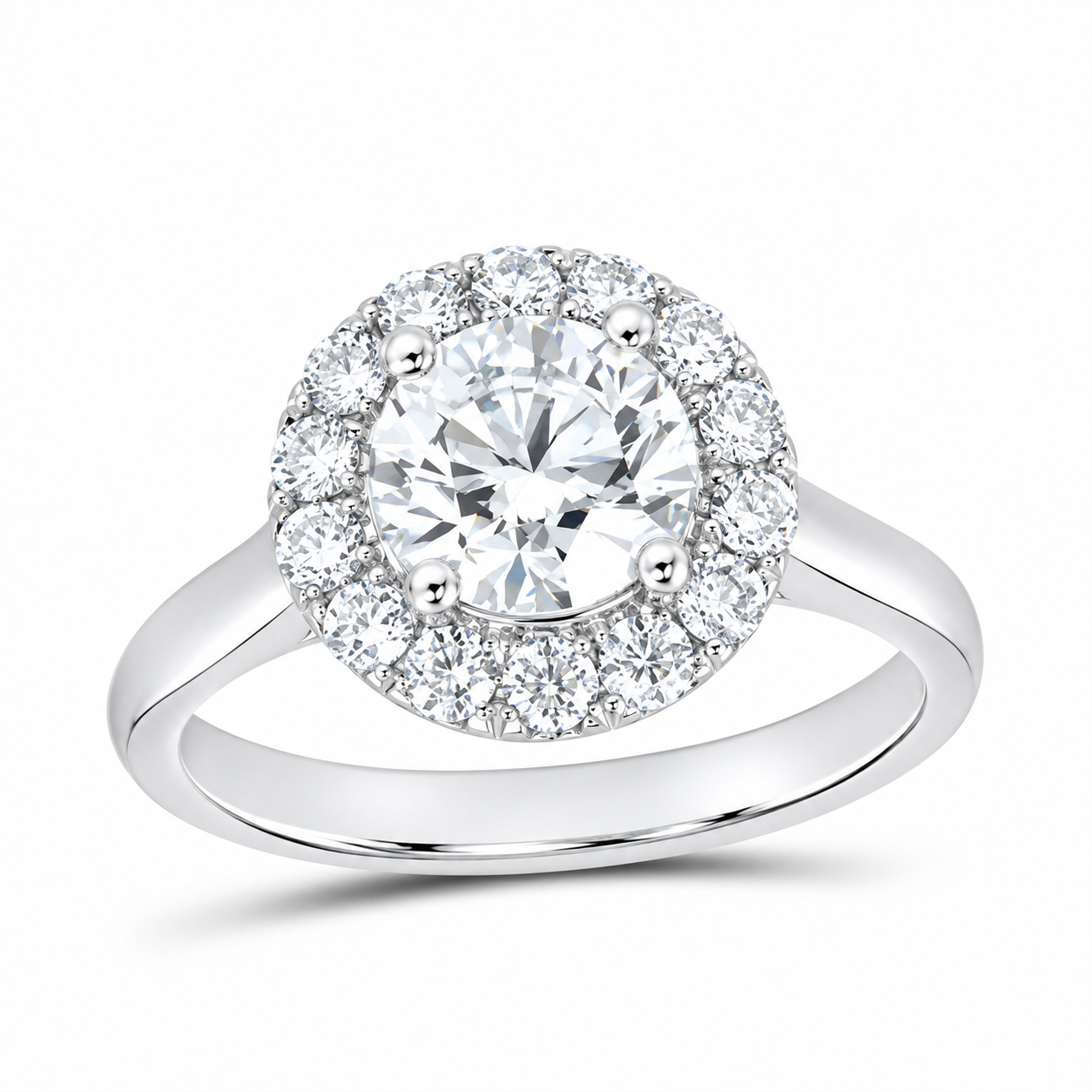 14K White Gold 2 CTW Lab-Grown Diamond Round Engagement Ring, photo 1