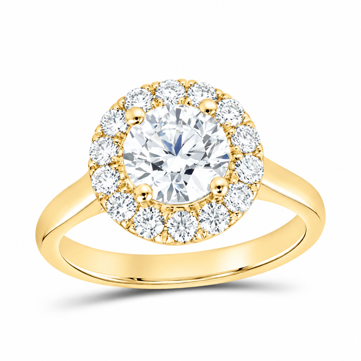 14K Yellow Gold 2 CTW Lab-Grown Diamond Round Engagement Ring, photo 1