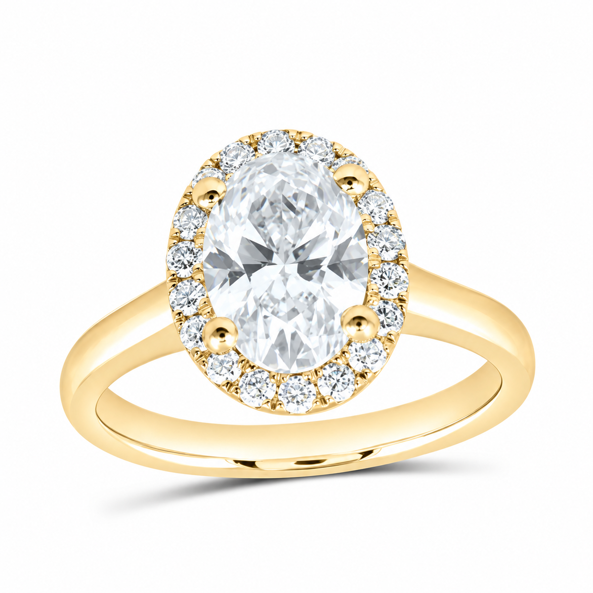 14K Yellow Gold 2 CTW Lab-Grown Diamond Oval Engagement Ring, photo 1